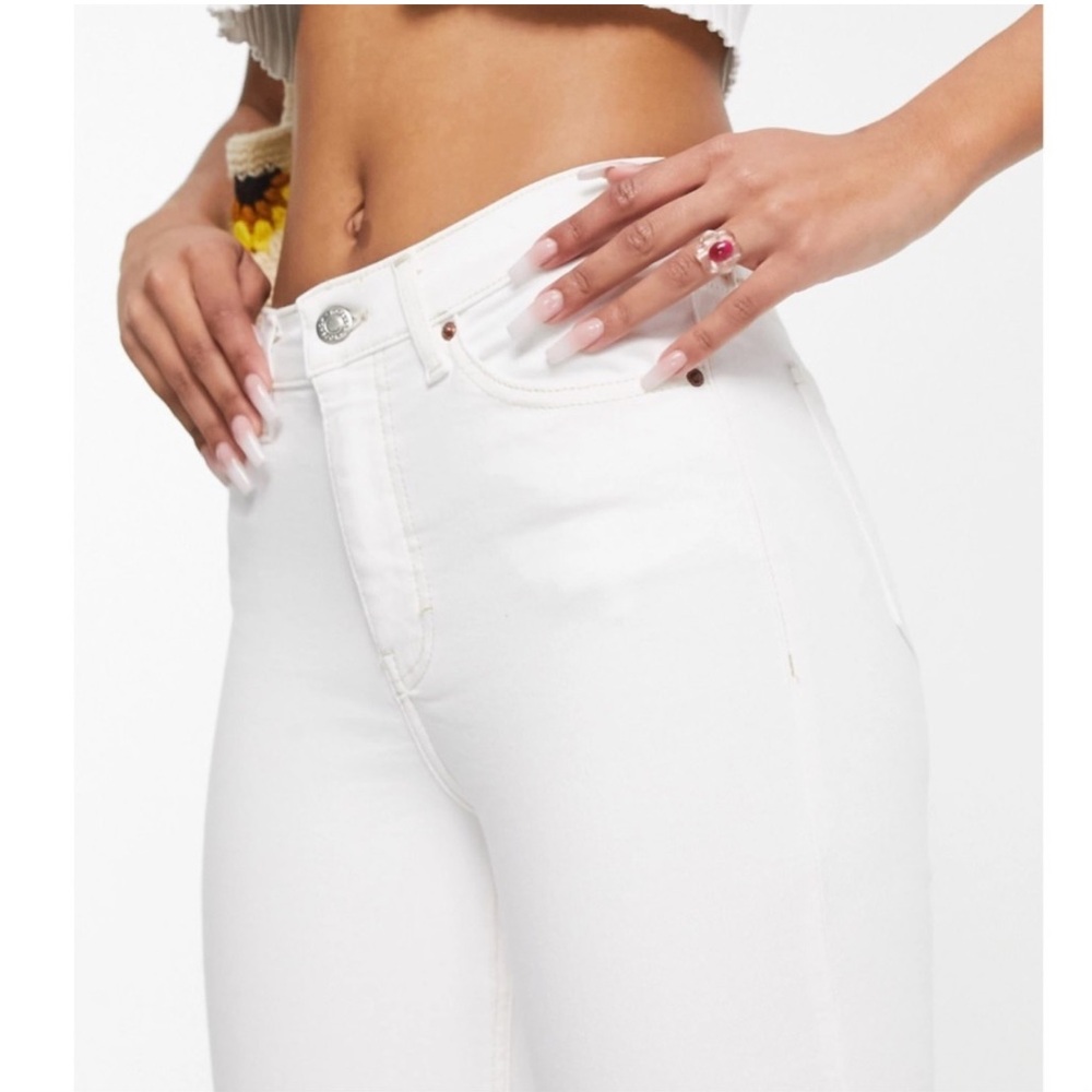 TOPSHOP Jamie Moto White Skinny Jeans 25